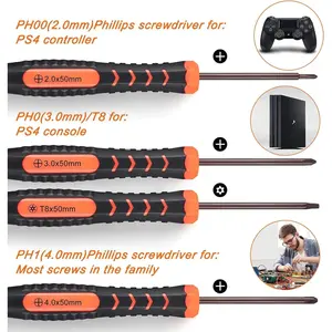 Cleaning Repair Tool Kit with Phillips & T8 Torx Security Screwdriver Set, Console, Accessories, Crowbars & Tweezer