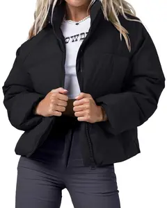 Polu Women's Puffer Jackets Oversized Long Sleeve Winter Zipper Coat Warm Quilted Jackets with Pockets
