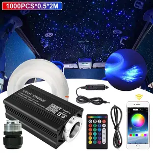 Plug & Play Fiber Optic Star Ceiling Kit for Car, Bedroom, KTV | DC12V with Car Charger & Home Adapter | 24-Key Remote + APP + Music Mode