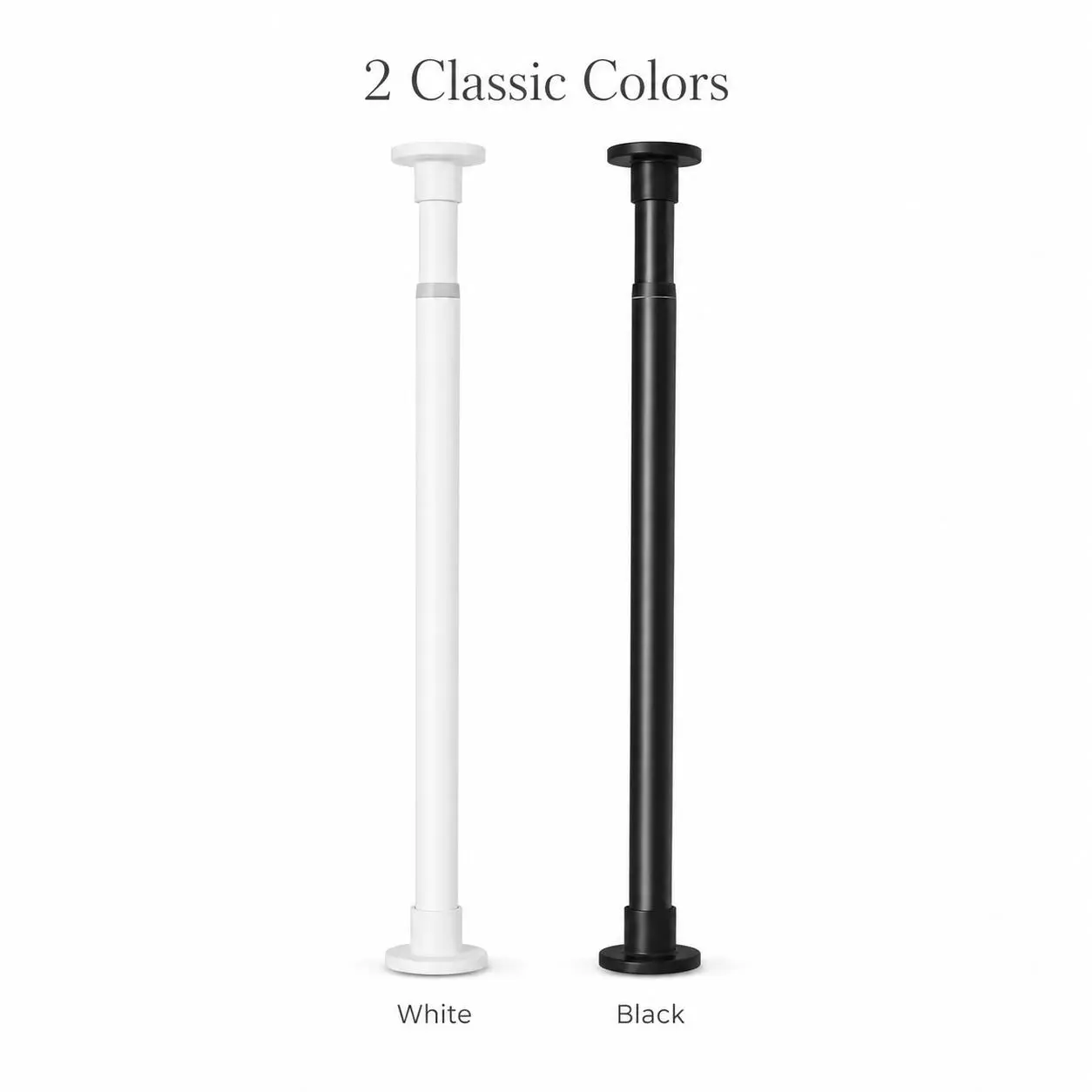 No Drill Tension Curtain Rod, Adjustable Expandable Rod for Bathroom Shower, Laundry Hanging & Closet Storage