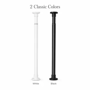 No Drill Tension Curtain Rod, Adjustable Expandable Rod for Bathroom Shower, Laundry Hanging & Closet Storage