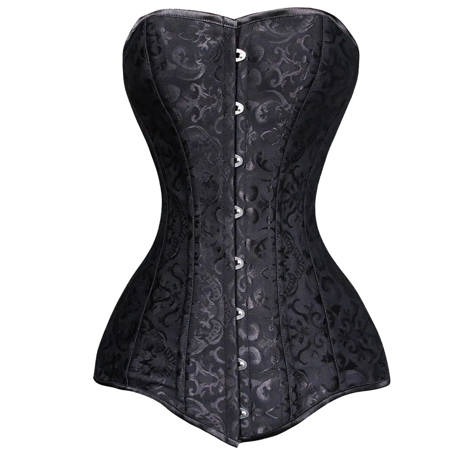 Charmian Women's Retro Brocade Corset Top, 26 Steel Boned Hourglass Body Shaper for Long Torso with Lace-up Back, Party Costume, Brocade Fabric, Corset Back Shapewear Tops, Durable, Tie Back, Do Not Iron, Waist Reduction Clothes Womenswear, Lacy, Body Con