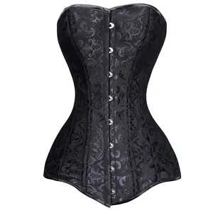 Charmian Women's 26 Steel Boned Brocade Long Torso Hourglass Body Shaper Corset
