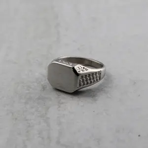 Silver Dragon Scale Signet Ring