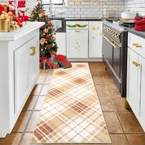 【GARVEE】Washable Hallway Runner Rug 2x6 Buffalo Plaid Rug Runner with Non-Slip Backing, Contemporary Design, Stain-Resistant, Ideal for Bathroom, Kitchen, Bedroom, Laundry, and Doorways