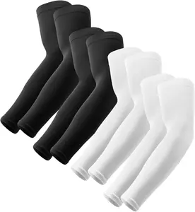 4 Pairs of Cooling Compression Arm Sleeves, Breathable Sun Protection, Elastic Quick-Dry Ice Silk Fabric for Men and Women, Ideal for Outdoor Activities, Sports Sleeve