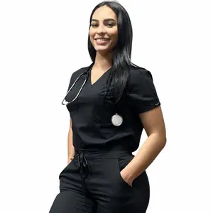 Trendy Scrub Top - Lola Collection, Short Sleeve, V-Neck, Casual Style, Comfortable and Breathable Material