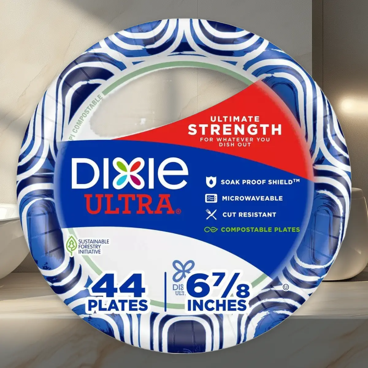 Dixie Ultra 6 7/8" Disposable Ptes - 44ct