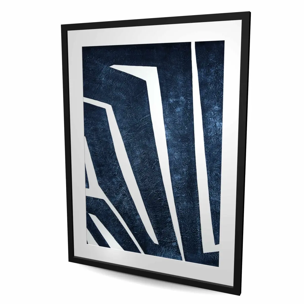 Begin Home Decor C1FM36482PSZJ0 36 x 48 in. Blue Labyrinth - Modern Abstract Framed Matted Print Decor