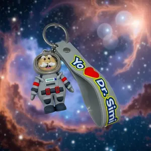 Dr Simi Astronauta Astronaut Keychain Llavero New Design Cute with I Love Dr Simi Text and Heart Symbol