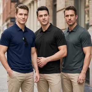 NY Threads Men's Polo Shirt Short Sleeves UPF 50+ Quick Dry Performance Tactical Pique Jersey Golf Shirt