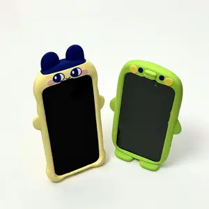 Shockproof Case for iPhone 17 Air 16 15 14 13 Pro Max Liquid Silicone Soft Cute Cartoon Tamagotchi 3D Anti Fall Washable Cover