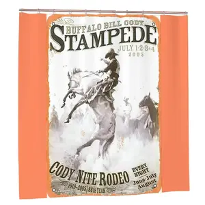 Stampede Rodeo Poster Shower Curtain