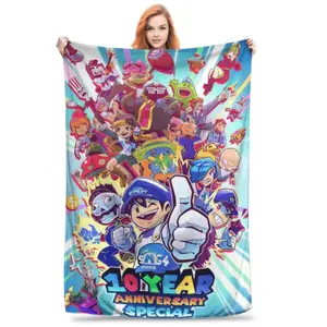 Smg4 Movie 10 Year Anniversary Special Blanket, Soft Cozy Throw Blanket , Air-conditioned Room Blanket for Bed, Christmas Decor Warm Napping Blanket for Home & Office, Valentine's Day Gift  Lightweight and breathable – the perfect holiday gift.
