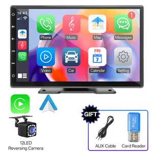 9 Inch Portable Car Stereo with Wireless CarPlay & Android Auto, Linux Universal Dashboard Touch Screen Car Radio, Bluetooth, Mirror Link,Gift Included