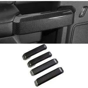 Interior Door Handle Cover Trim for 2015–2020 Ford F-150, Carbon Fiber Look Interior Accessories with UV Coating, Easy Installation