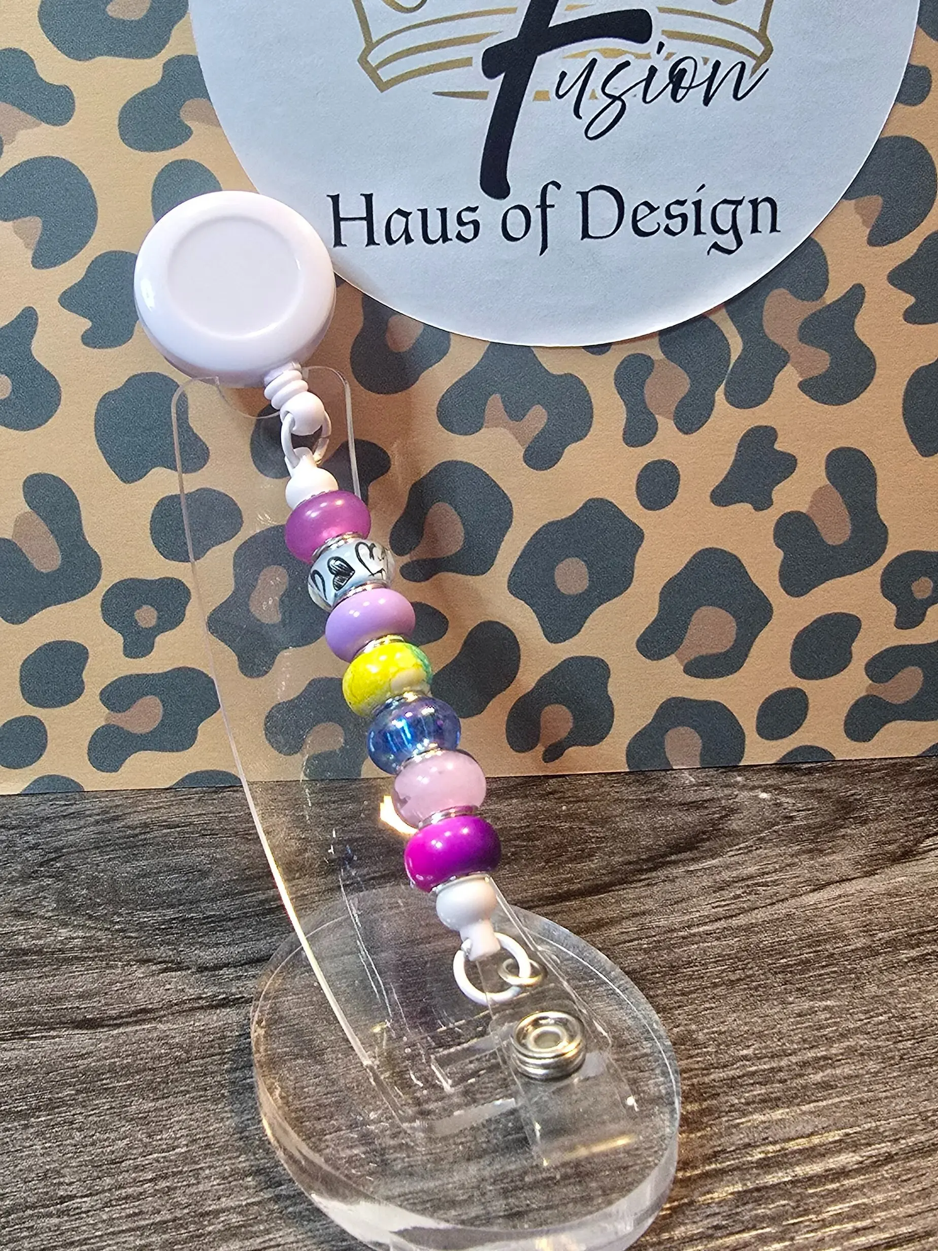 Handcrafted Beaded Badge Pulls with Colorful Beads, Sturdy Design, Smooth Retraction & Secure Clip, High-Quality Adults' ID Card/Key Attachment for Doctors, Id Cards/Keys