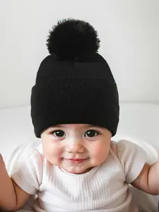 Knitted Hat for Newborns & Toddlers, Warm Winter Beanie for Outdoor Use, Casual Style Daily Commute Cap, Suitable for Fall & Winter