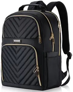 Elegant Quilted Commuter Backpack with External USB Port, Water Resistant Multi-Compartment Bag for Work, Travel, School & Everyday Use outdoorfun