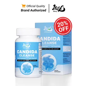 LeafStory Candida Cleanse For Women & Men, Oregano & Caprylic Acid Gut Cleanse, Herbal Supplement Digestive & Intestinal Health Support, Flora Balance For Gut Health, 60 Capsules-SC