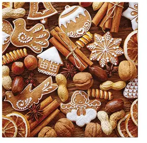 Christmas Napkins Gingerbread Decorative Xmas Paper Decoupage Napkin #2005
