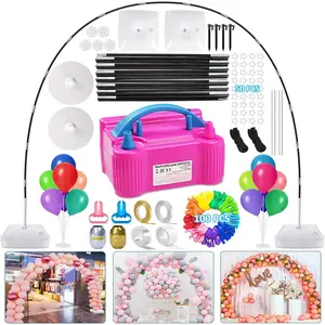 Balloon Arch Kit and Balloon Pump Electric, 10ft Wide Balloon Arch Stand With 100Balloons 2Balloon Stands For Wedding Anniversary Birthday Mother's Day Decoration Graduation