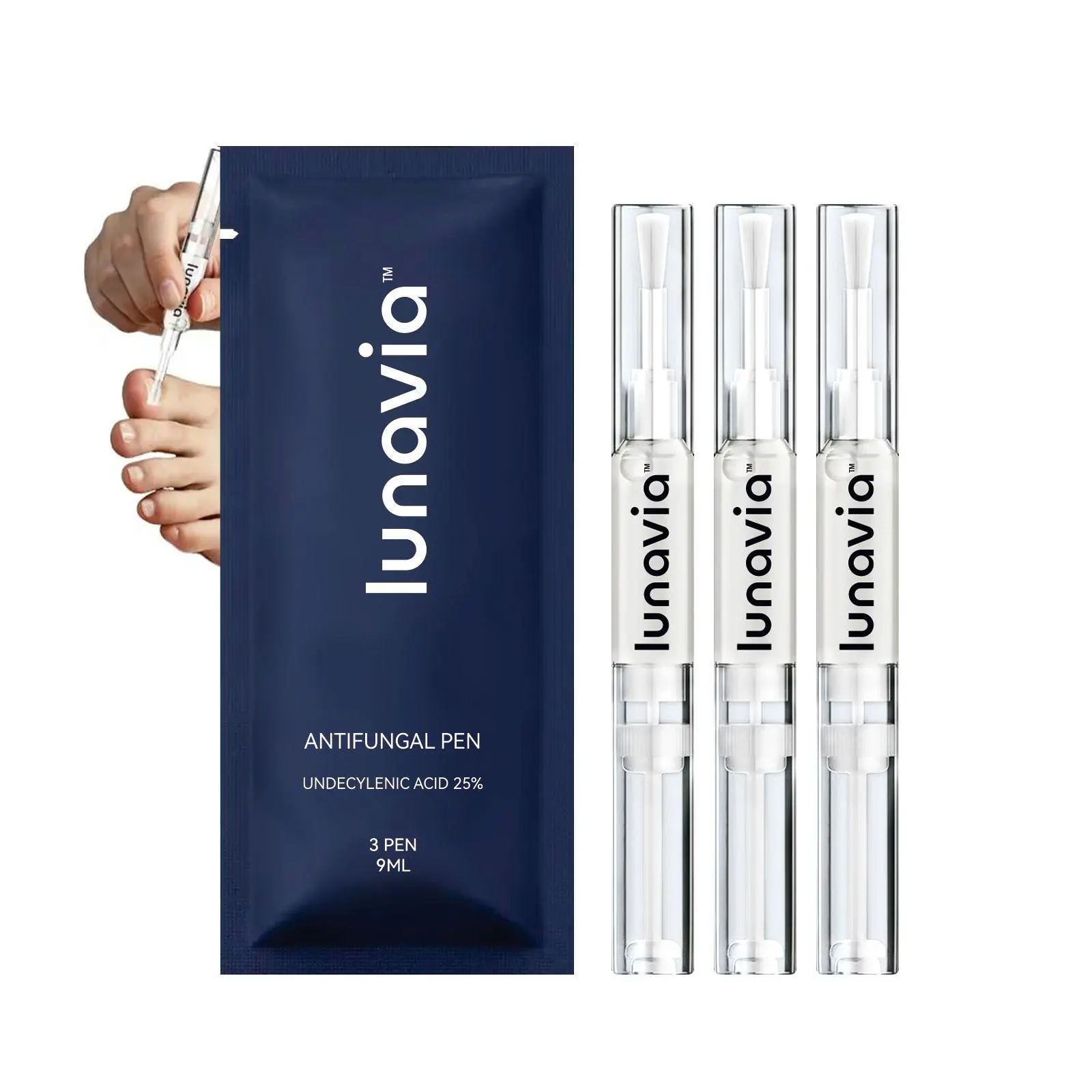 3x Lunavia Antifungal Pen, UNDECYLENIC ACID 25% - Most of Athlete's FootJock Itch and Ringworm