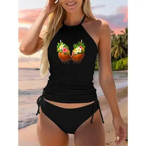 Coconut Bra Halloween Costume DIY Funny Summer Hawaiian Two Piece Swimsuit
