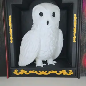 3d printed snow owl book nook inspired by harry potter Hedwig