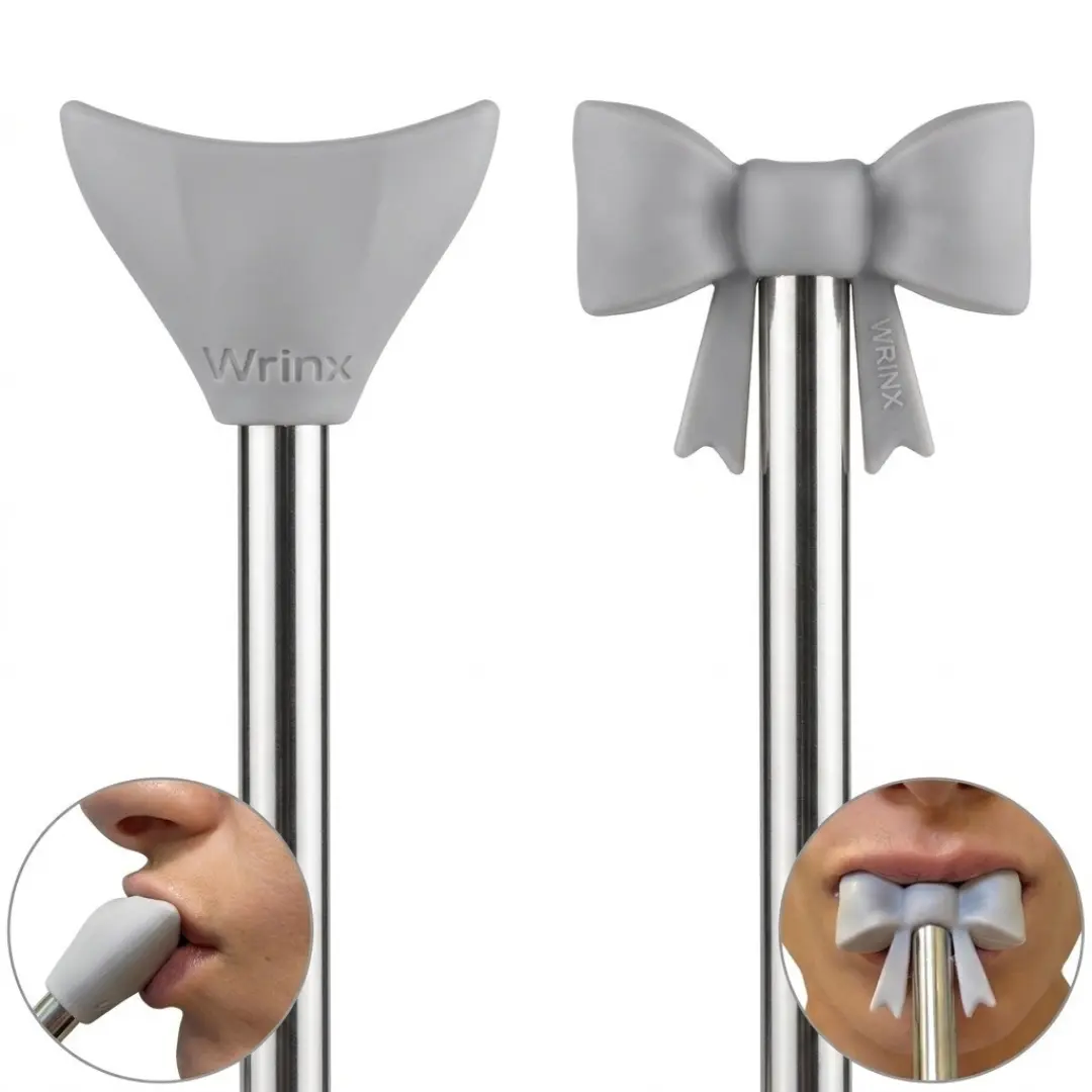 Dentist- Designed Anti-Wrinkle Silicone Straw Topper Attachment for Lips | 2 Pack | Prevents Fine Lines & Enamel Protection | Reusable, Fits 8-10 mm Tumbler straws (STONE)