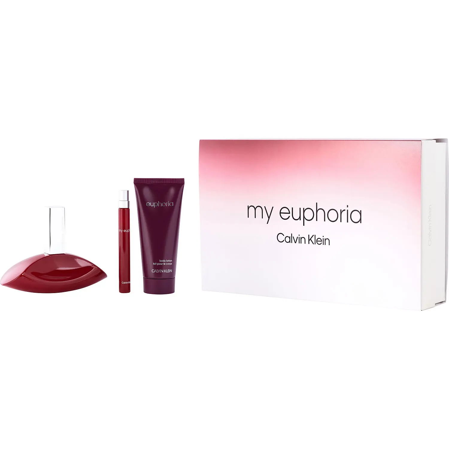 My Euphoria Set-Eau De Parfum Spray 3.4 Oz & Body Lotion 3.4 Oz & Eau De Parfum Spray 0.34 Oz Mini For Women