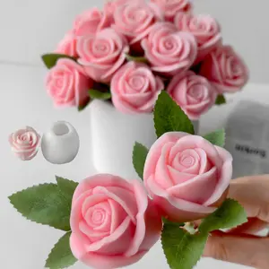 1 Pcs 3D Rose Tulip Candle Silicone Mold DIY Handmade Soap Wax Aroma Plaster Mould Perfect for Crafting and Home Decor