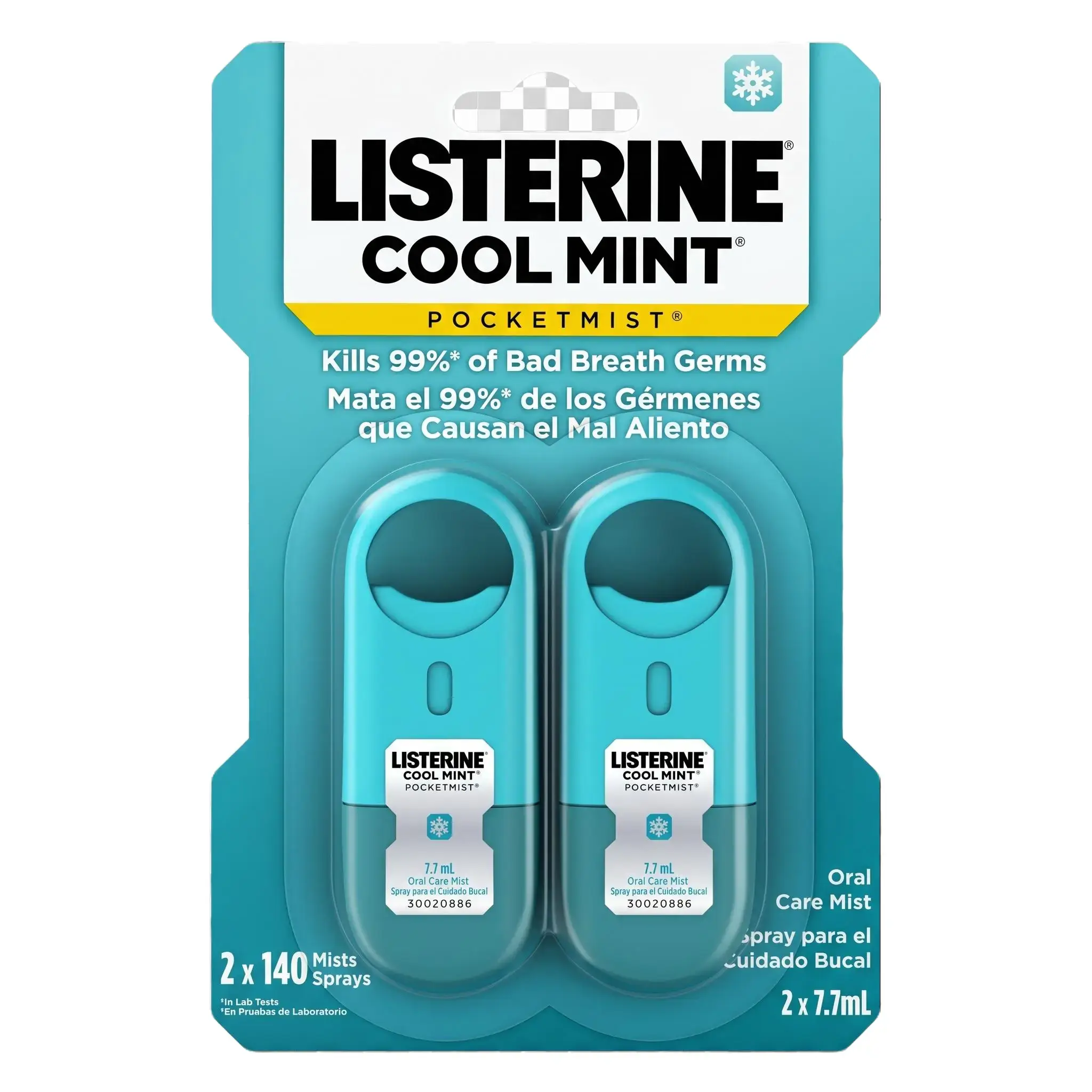 Pocket Oral Care Breath Spray (Pack of 2), Cool Mint Mouth Mist for Bad Breath Defense, Sugar-Free On-The-Go Travel Size Oral Hygiene Refresher
