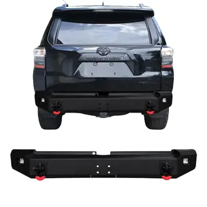 TIOYAR Rear Bumper Black Texture for 2015-2024 Toyota 4 Runner with Winch Plate Square Lights 4.75T D-Rings Upgrade Off-Road Functionality