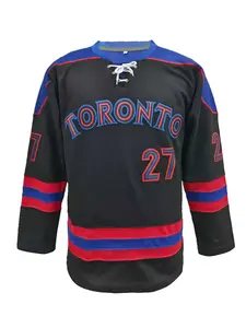 Men's Letter & Number Embroidery Ice Hockey Jersey, Vintage Long Sleeve V Neck Hockey Ball Uniform, Casual Sportswear for Men,Casual Sporty Top, Athletic Style