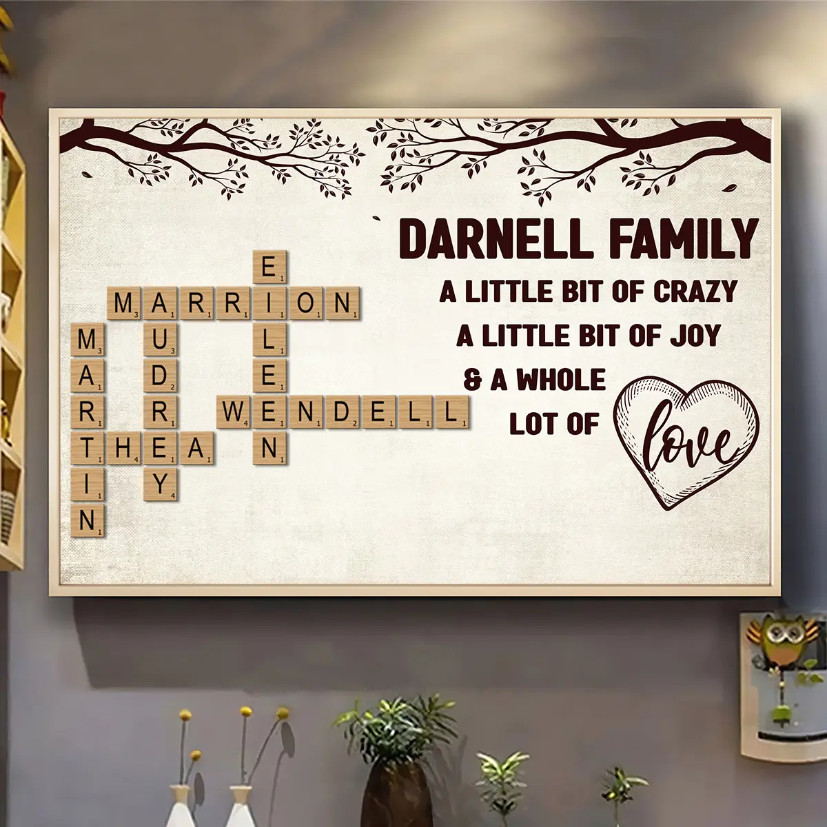 Petthouse Personalized Family Poster, Custom Crossword, Gift For Your Loved Ones, Custom Letter Family Names
