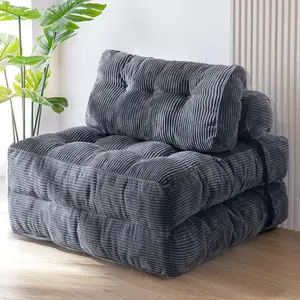 Folding Sofa Bed, Convertible Sleeper Chair with Pillow Foldable Mattress with Back Support, Portable Fold Out Chair Bed Comfy Floor Sofa Lounge for Living Room Bedroom