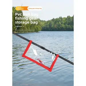 Fishing bait and hook protective cover, PVC stream fishing gear transparent storage bag, Velcro accessory pack, fishing gear supplies, fly fishing