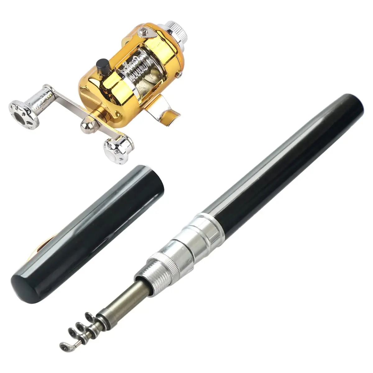 Mini Pocket Portable Fishing Rod, Ultra-Light Aluminum Alloy & Fiberglass, Folding Extendable for Outdoor Rivers Lakes Ice Fishing – A Great Gift for Family and Friends