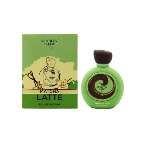 arabiyat Sugar Matcha Latte Eau De Parfum - Women's Arabic-Inspired Liquid Gourmand Fragrance, 3.4 fl oz Caramel & Coconut Matcha Scent, Peach, Rice Milk, Tonka, Musk Notes, Long-Lasting Personal Care Item, Caramel Fragrances, Gourmand Caramel Women's Fra