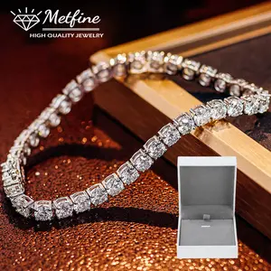 Tennis Bracelet for Men Women 3mm-6mm D Color VVS Round Cut Bracelet with Gift Box