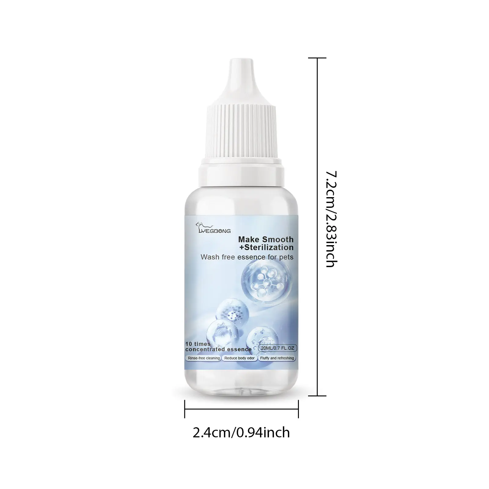 Pet No-rinse Essence Liquid for Cats & Dogs - Cleansing Fluffy Smooth Fragrant Care - No Rinse Grooming Solution