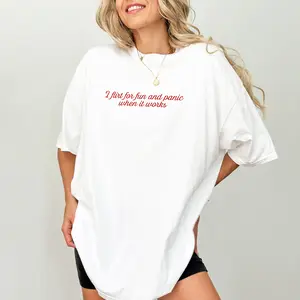 ChicCotton I Flirt For Fun And Panic When It Works Comfort Colors Shirt, Flirty Humor T-shirt, Introvert Dating Joke Graphic Tee
