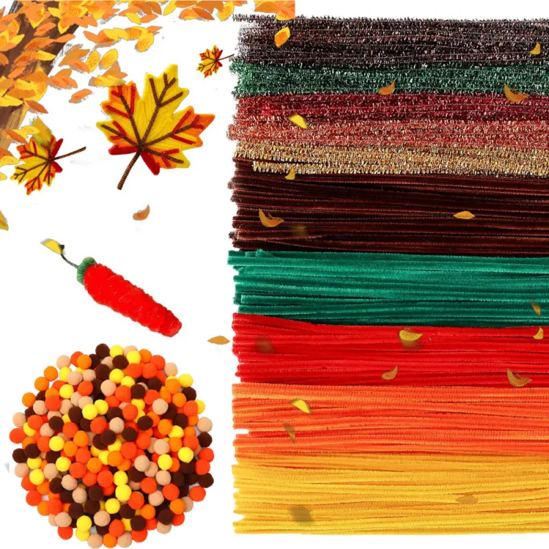 650-Piece Holiday Twist Stick Set, used for DIY craft decorations, Christmas, Halloween, Thanksgiving gifts, party decorations, etc. Suitable for beginners
