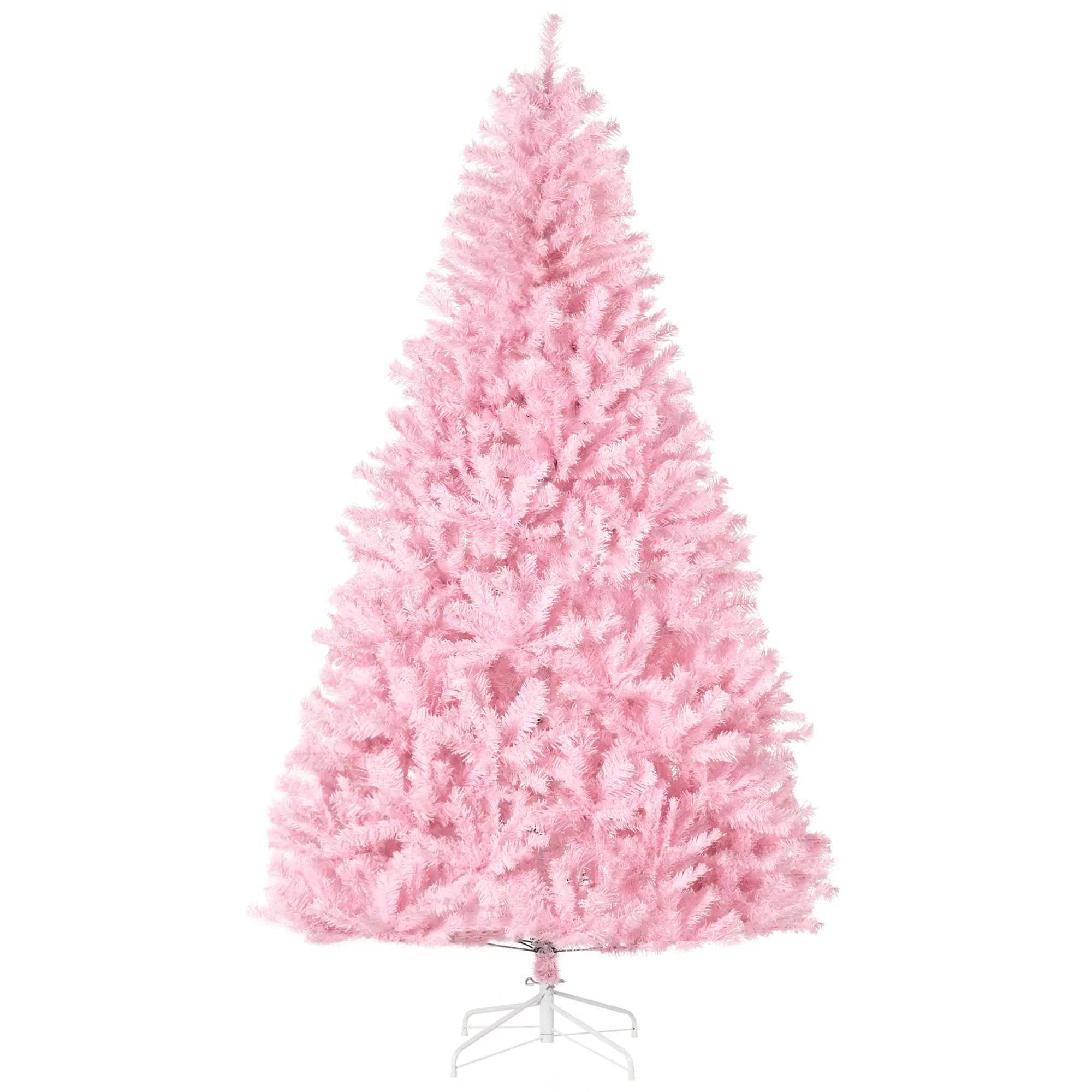 7 foot wide shape unlit pink artificial christmas tree auto open design 1288 branch tips sturdy steel base 485 inch diameter indoor xmas decor