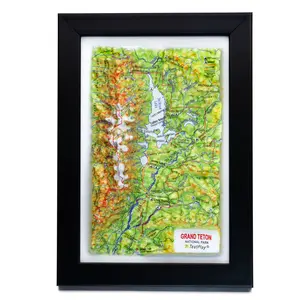 Grand Teton National Park 3D Raised Relief Map