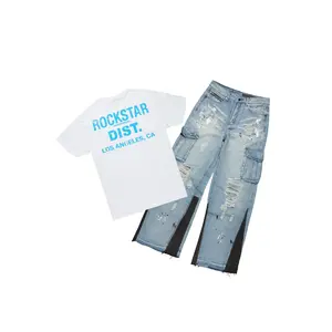 Lake White/Blue T-Shirt/Baggy Fit Jean Set