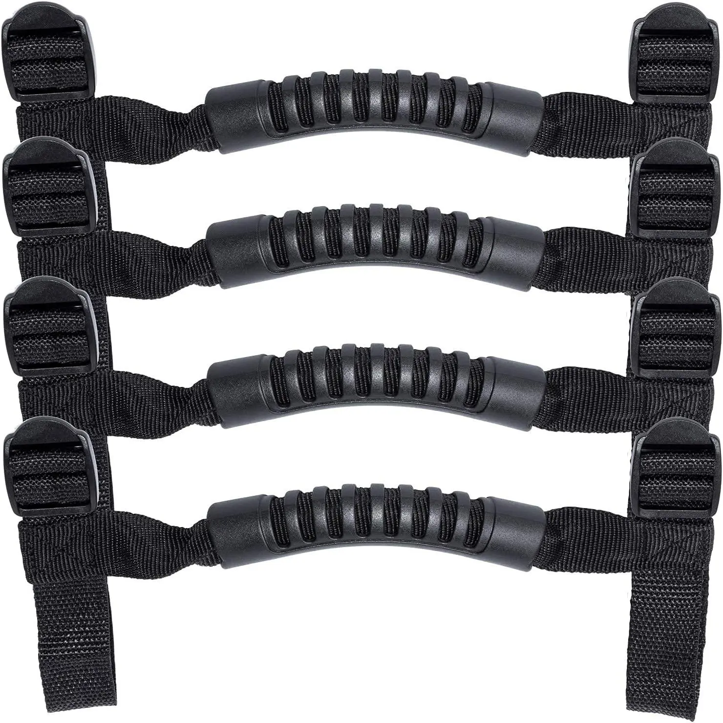 4 x Roll Bar Grab Handles Grip Handle for Jeep Wrangler YJ TJ JK JKU JL JLU Sports Sahara Freedom Rubicon X & Unlimited 1955-2024 2025 (Black)