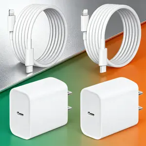 2-Pack 20W TypeC-PD Fast Charger Blocks, Equipped with 6-Foot TypeC-PD to Lightning Cables, Compatible with 14/14 Pro/14 Pro Max/13/12/11/XS/XR/X/8