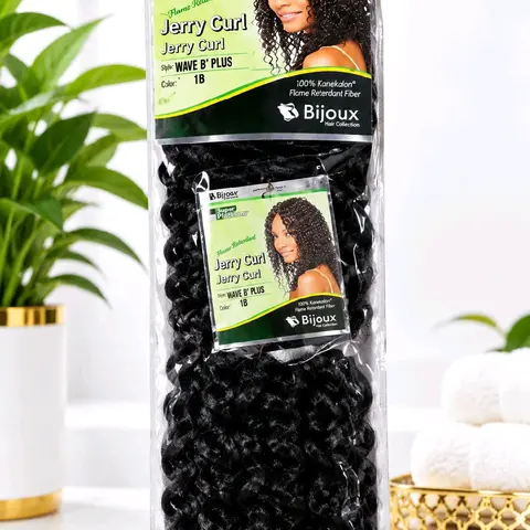 Unisex 100% Human Hair Jerry Curl Extensions - 8in Black, Defined Curl Pattern, Natural Look, 1 Pack Human Hair Set, Hair Extension